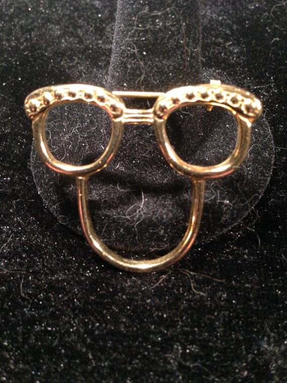 Items Similar To A Glass Holder Pin In The Shape Of A Pair Of Glasses