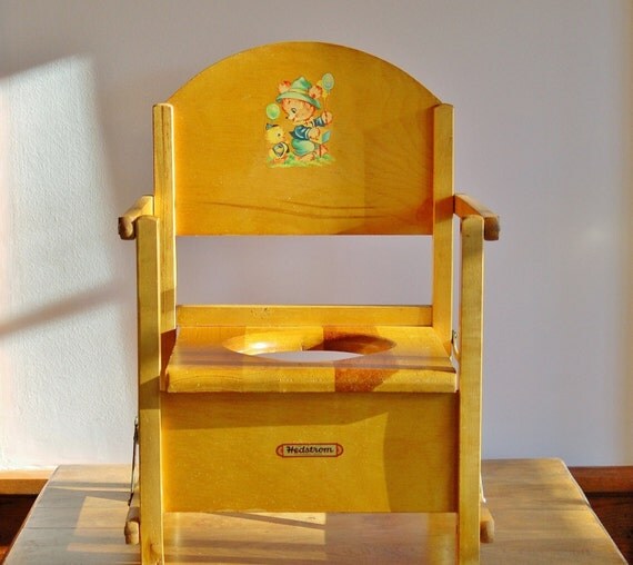 Folding Wood Potty Chair 1950s Hedstrom Child's Portable