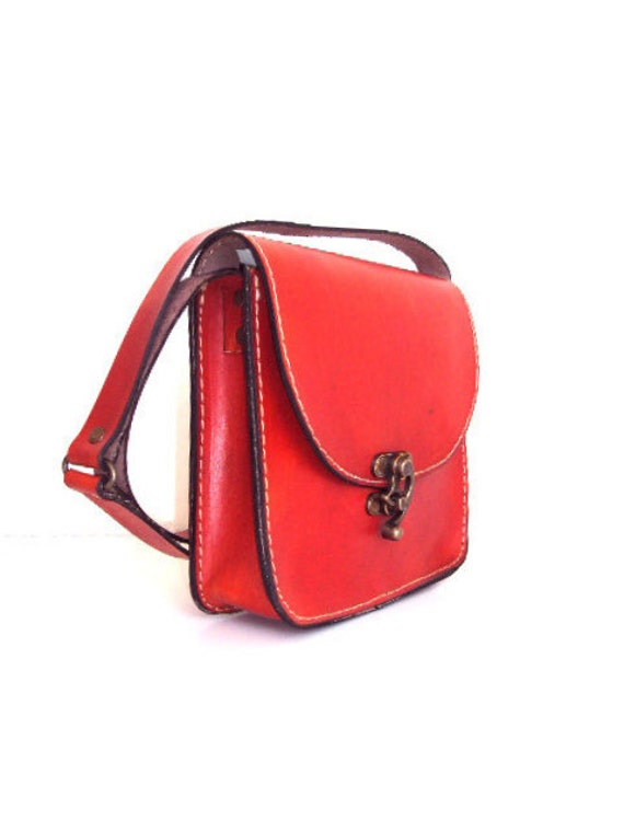 Orange Messenger Bag Medium Size Shoulder Bag for her by ammaciyo