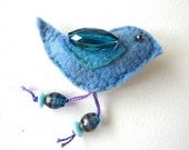 Bird lover Brooch Pin fibre art jewellery fibre art brooch