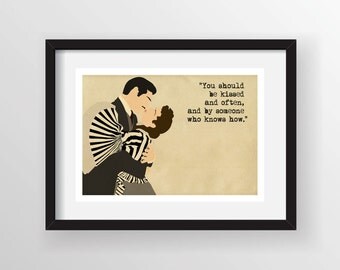 Gone with the Wind (Romantic Movie Quotes) - Minimalist Poster Print ...