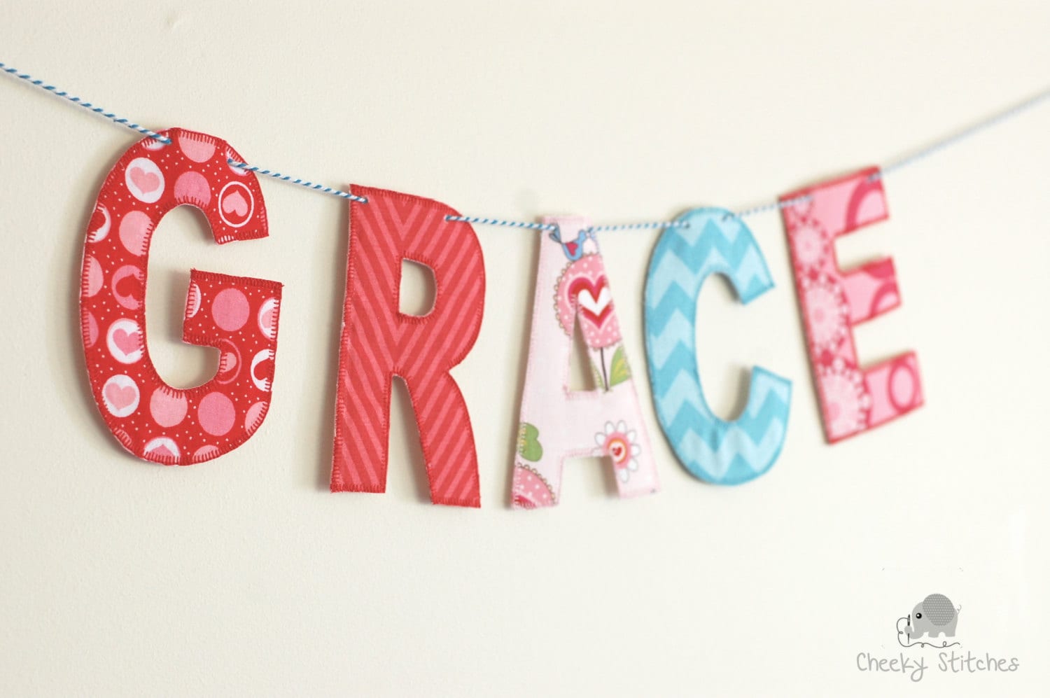 Fabric Name Banner Personalized Name Banner by CheekyStitches