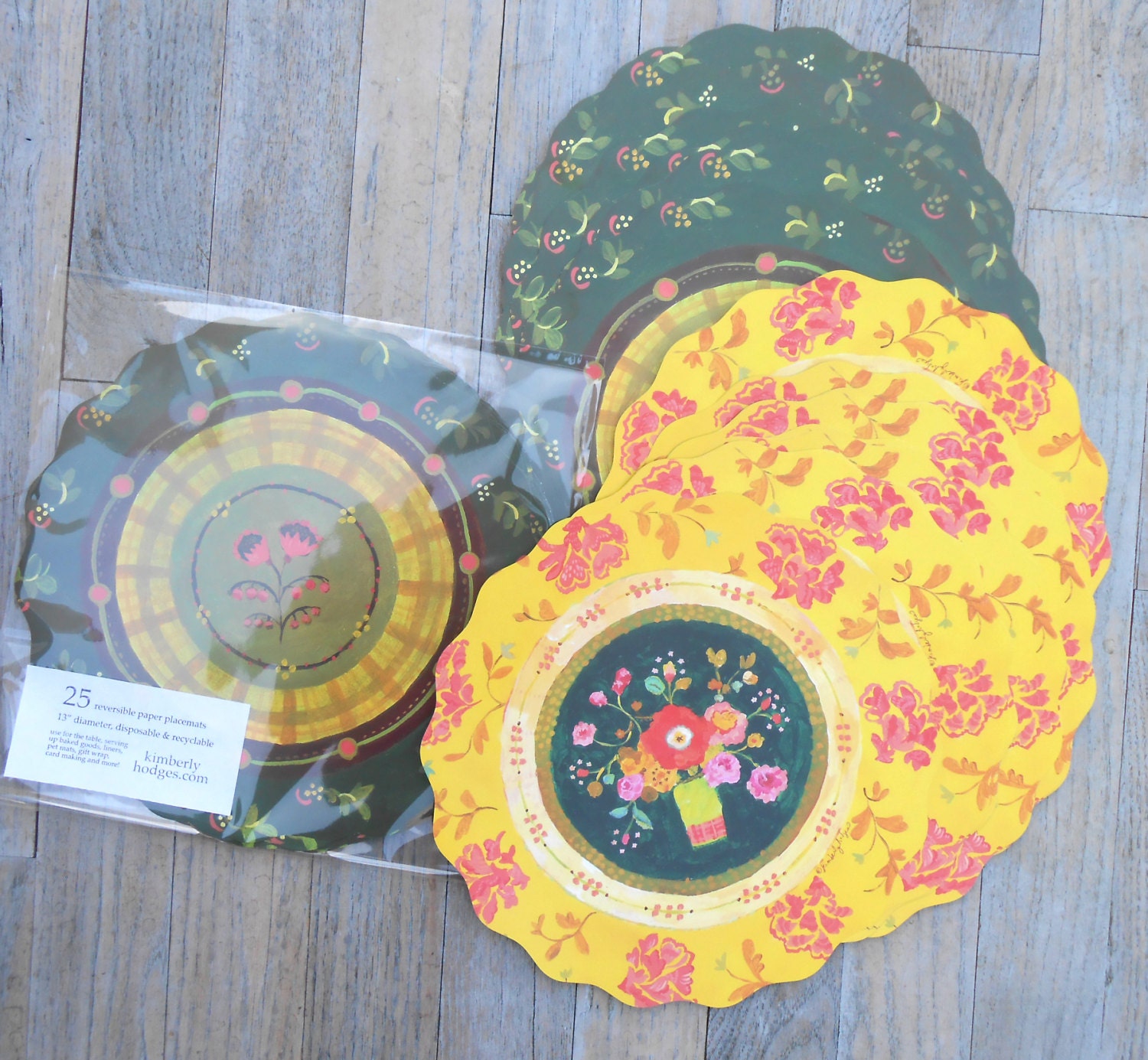 25 Paper Placemats 25 Provence Green Paper Placemats