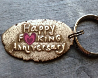 Happy Fcuking Anniversary Key Chain Bronze Anniversary Eight Years