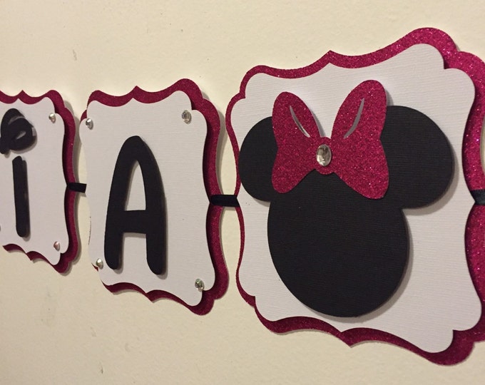 Minnie mouse name banner