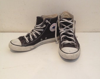 90s black converse sneakers womens mens grungy scuffed faded all star ...