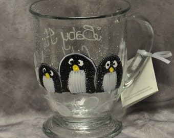 Hand painted Penguin Mug