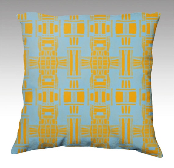 Yellow and Blue Geometric Sofa Pillow Cover Throw Pillows