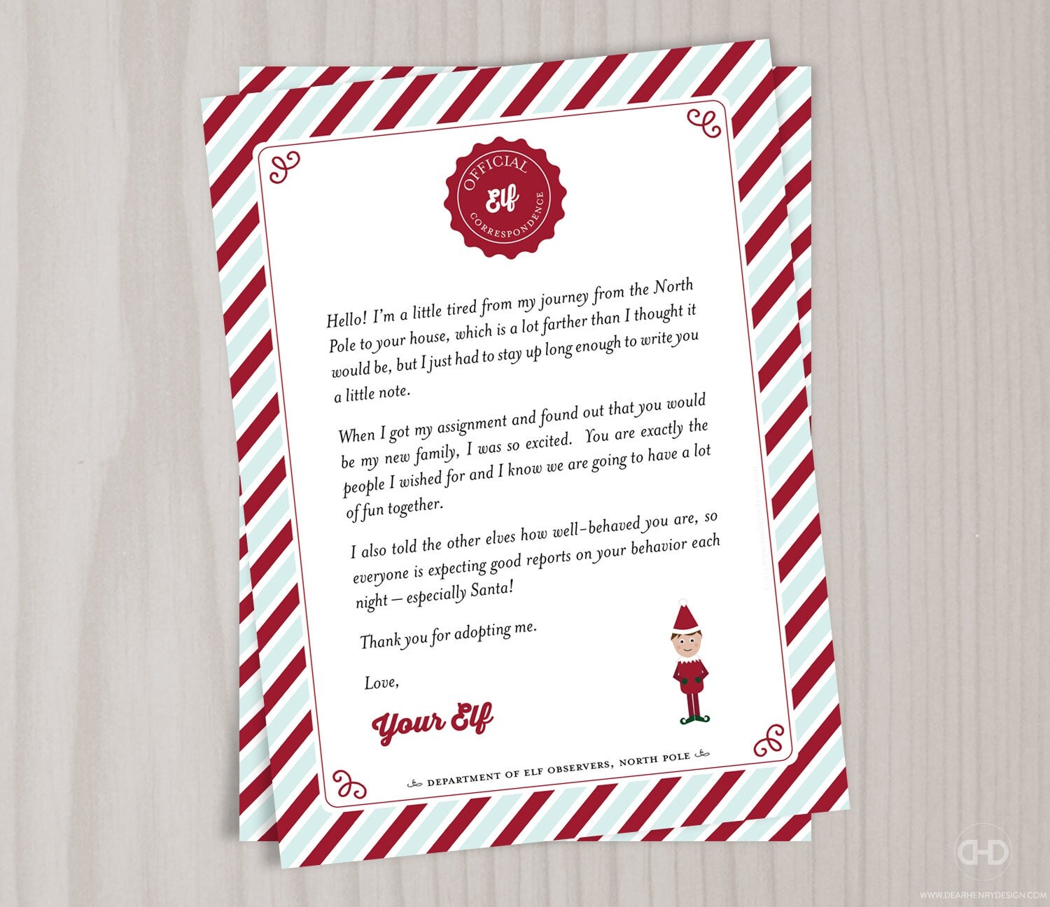 Elf Welcome Letter Christmas Introduction Note Intro Letter