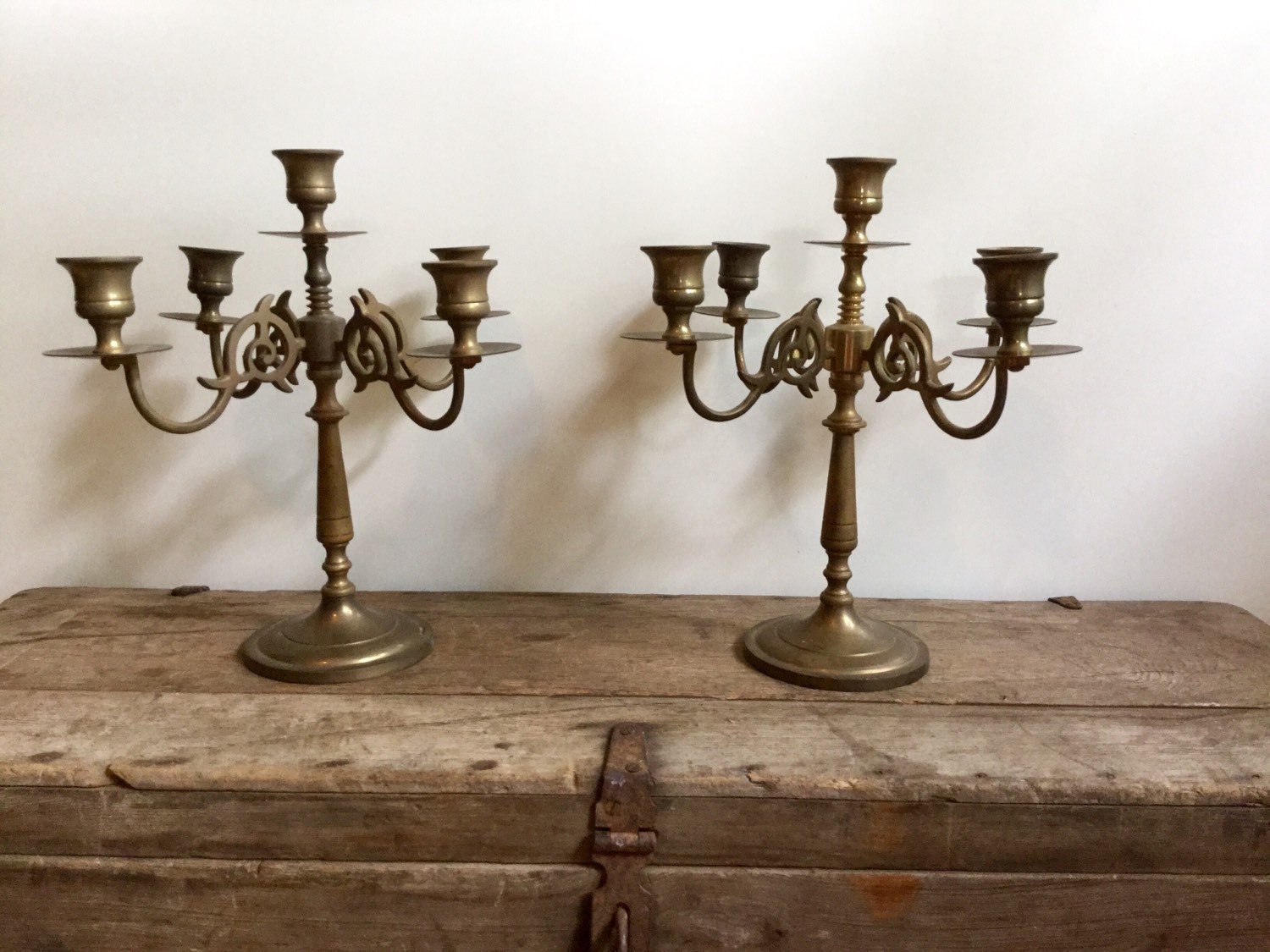 5 Arm Gothic Candelabra Pair