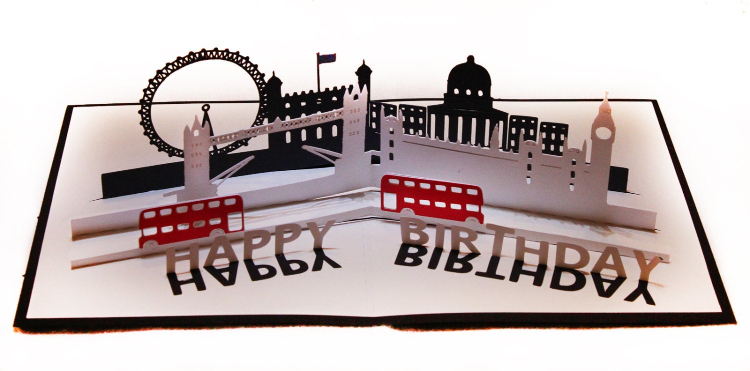 Download 3D SVG Pop up card London Scene DIGITAL download