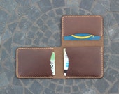 Handmade Men's Slim Tri-fold Leather Wallet / Handstitched / Made in America / Custom Thread / Groomsman Gifts / Horween Leather