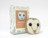 Barn Owl Brooch Mini Needle Felting Kit - DIY Craft Kit