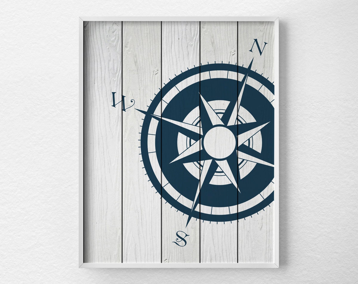 Nautical Compass Compass Print Nautical Decor Nautical