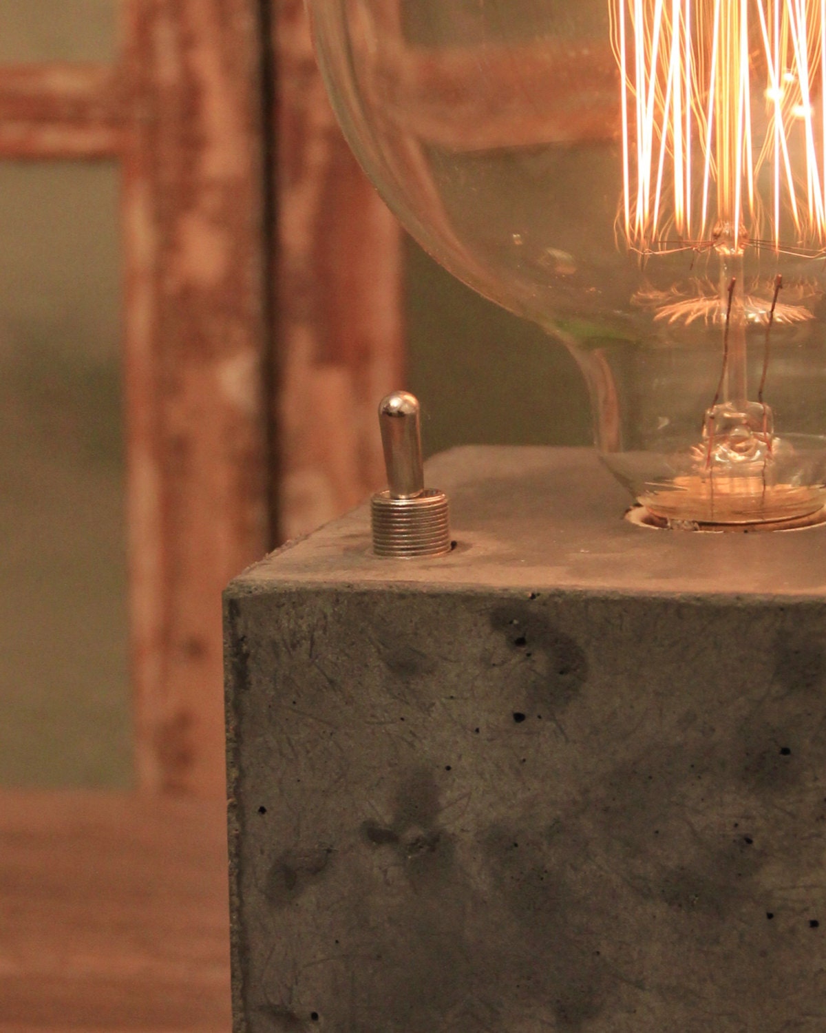 Concrete Cube Desk Lamp Edison Lamp 6005