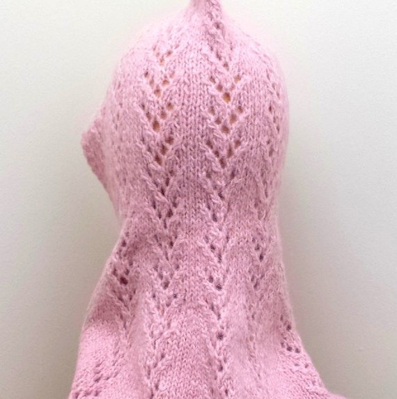Knitting Pattern: Lace Alpaca Hoodie Cowl - English + French - Instant PDF Do...