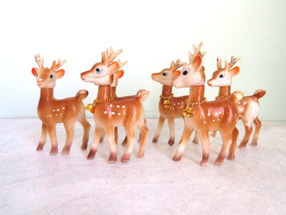 tiny reindeer figurines