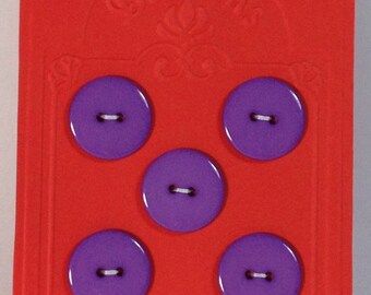 5 Buttons resin 22mm 2 holes violet.