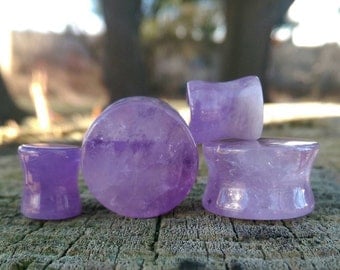 Amethyst Stone Plugs (Select Your Size)