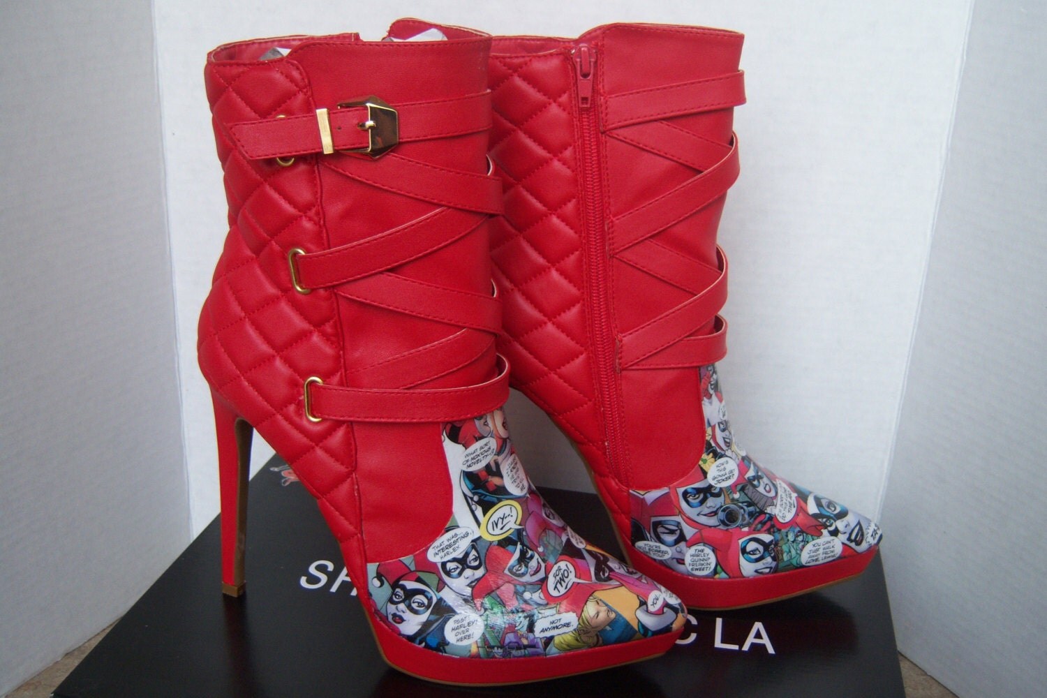 harley quinn high heel boots