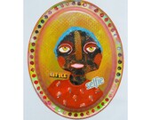 Folk Art Collage - Raw Art Originals - Unusual Paintings - Art Brut Face - Bea Roberts Artist - Quirky Original Art - Surreal Faces Folk Art Collage - Raw Art Originals - Unusual Paintings - Art Brut Face - Bea Roberts Artist - Quirky Original Art - Surreal Faces