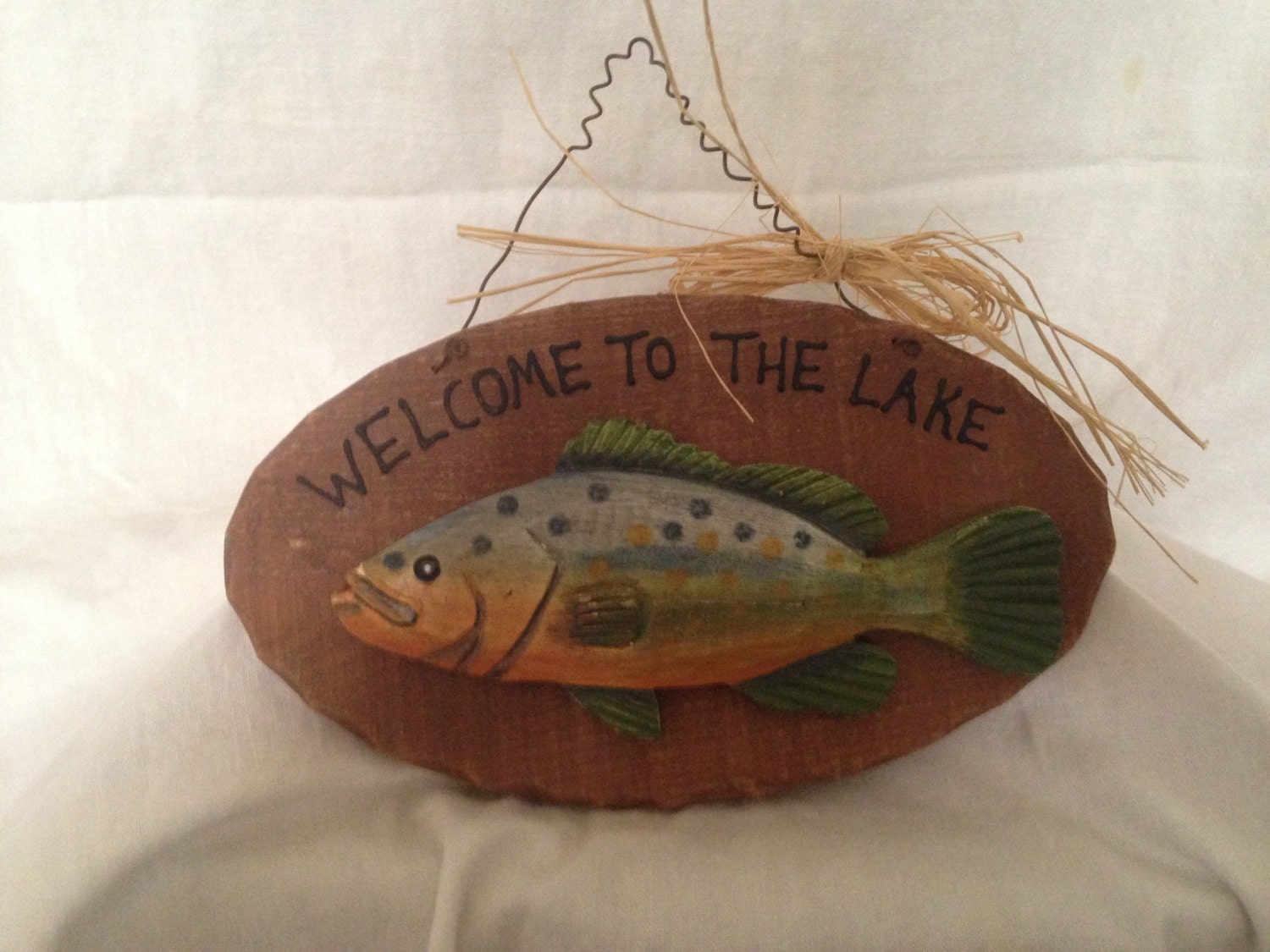 WOODEN FISH PLAQUE by HockingValleyVintage on Etsy