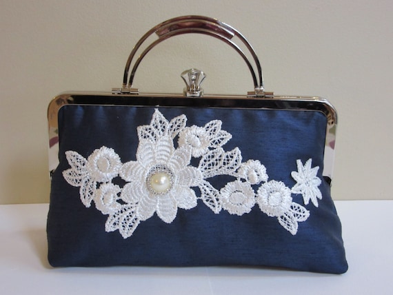 navy wedding handbag