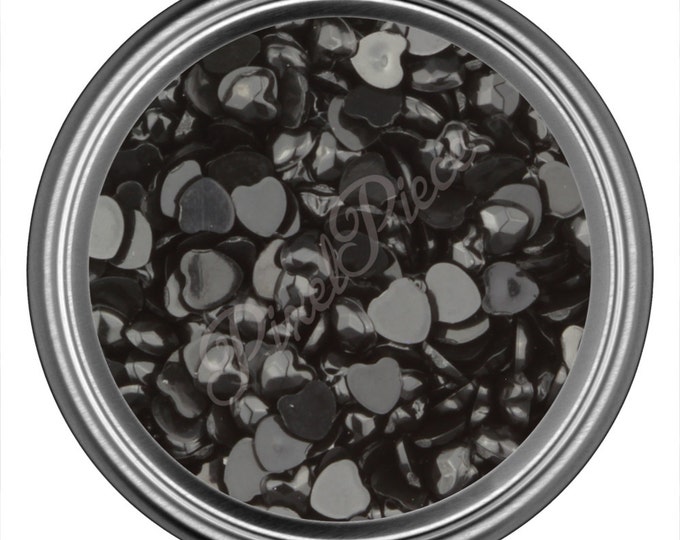 Black Heart Rhinestone Gems Flat Back Face Art Nail Art Scrapbook Phone Decoration 3mm