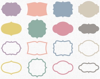 Vintage Vector Label Clip Art - Retro Vector Frame Shapes - Commercial Use Vector Graphics - Banner, Photography Border, Tag, Badge Clipart