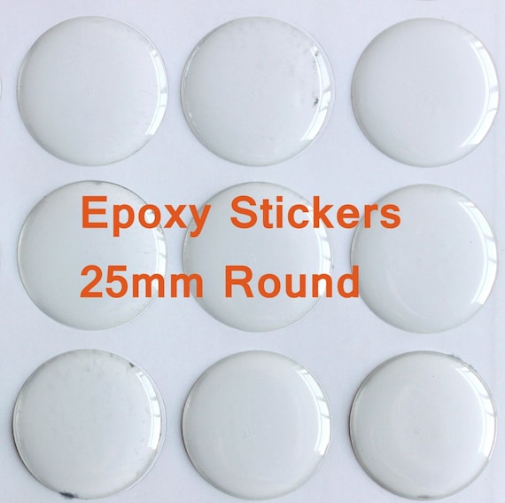 Epoxy stickers 1 inch round clear epoxy by PreciousSuppliesSL