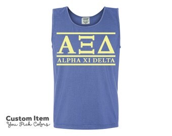AXiD Alpha Xi Delta Custom Comfort Colors Classic Sorority Tank