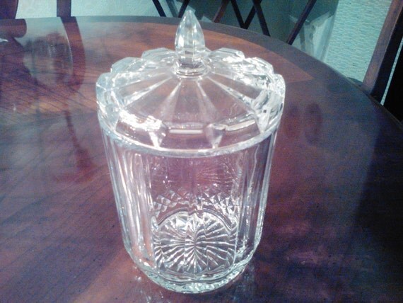 large crystal jar with lid