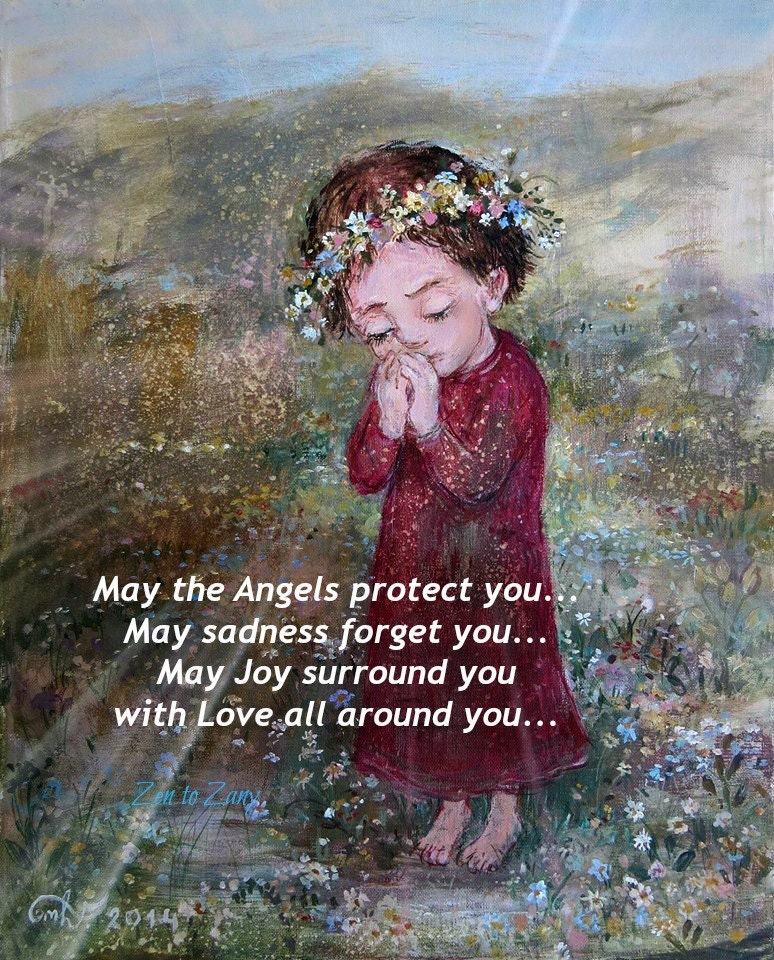 ANGELS PROTECT Print or Greeting Card by Nino