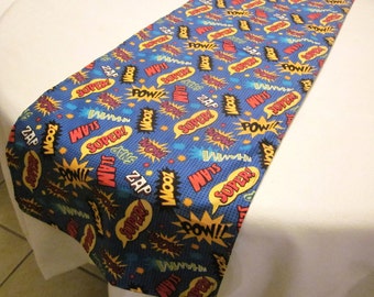Superhero Table Runner, Super Hero Party, Birthday Party Decorations, Baby Shower, Party Favors, Wedding, Bridal Shower