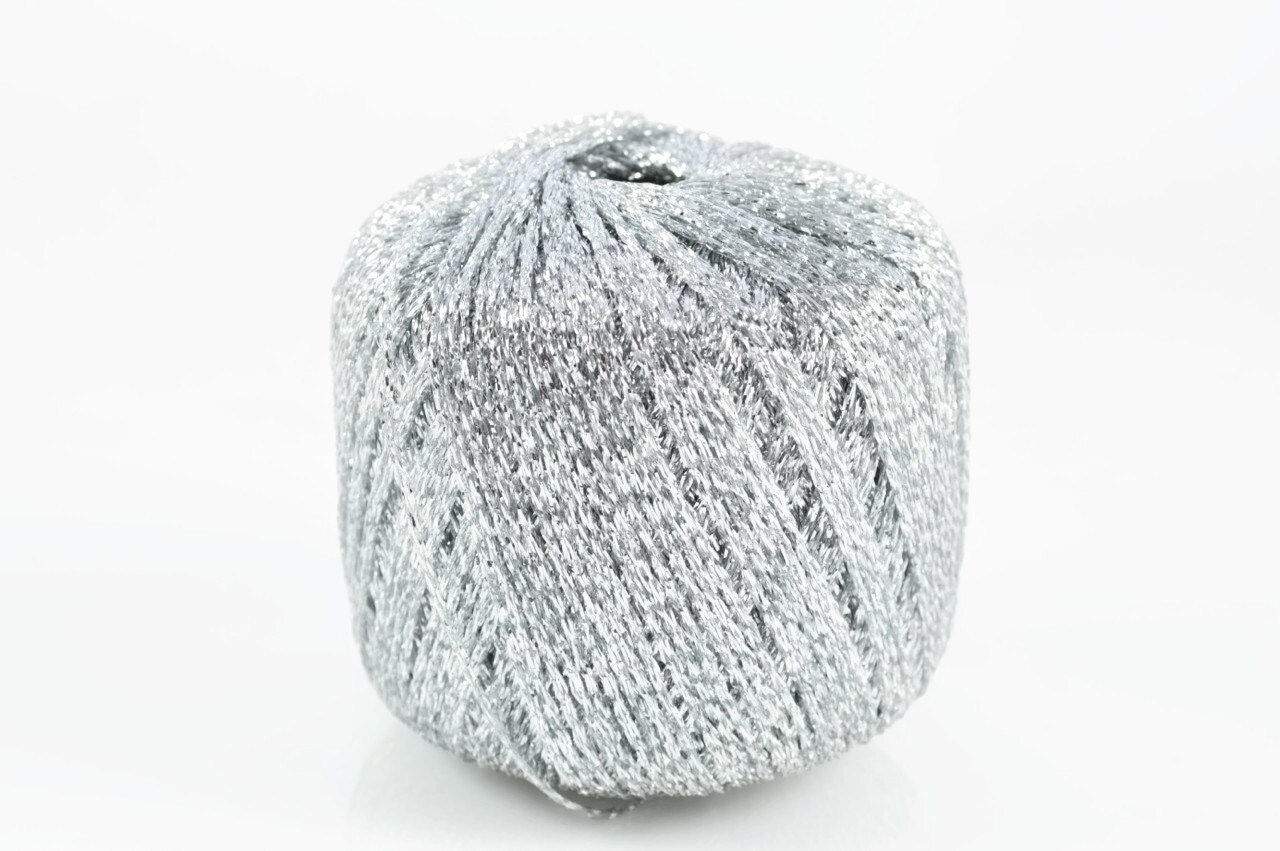 1mm METALLIC SILVER YARN Metallic Silver Yarn 1mm diameter