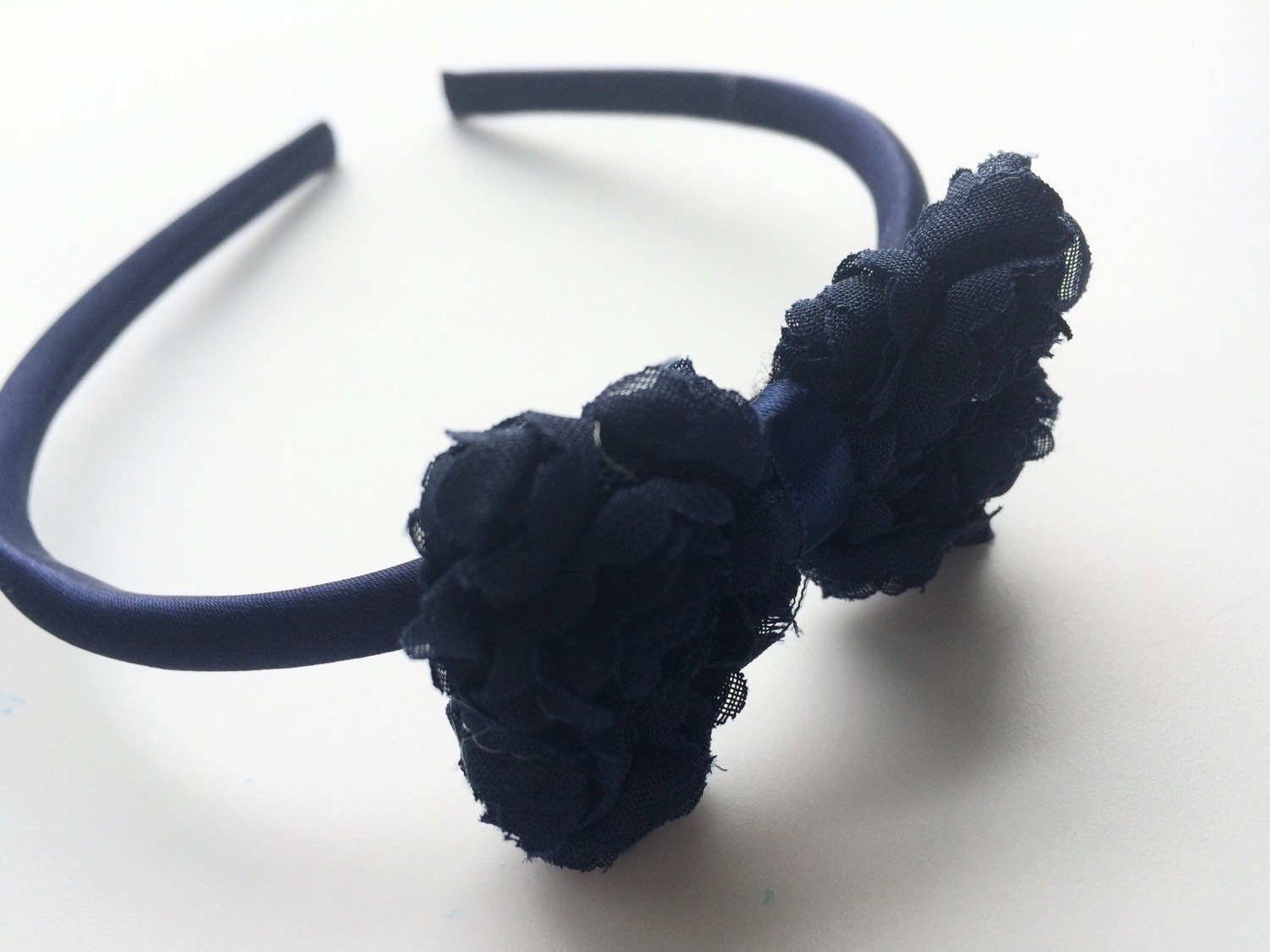 Navy Hair Bow Headband Navy Blue Hair Bow Navy Satin