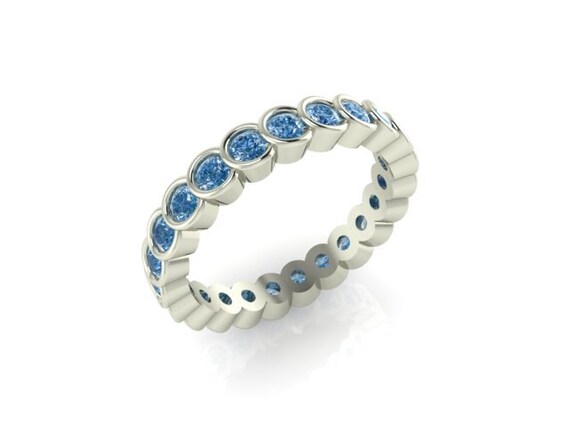 Wedding Eternity Band Blue Diamond Wedding Band by BridalRings