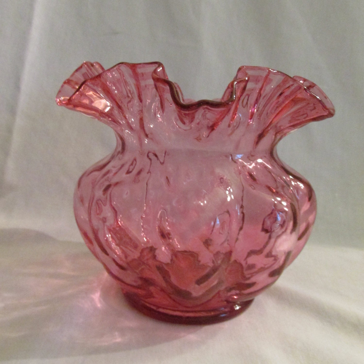 Fenton pink glass vase