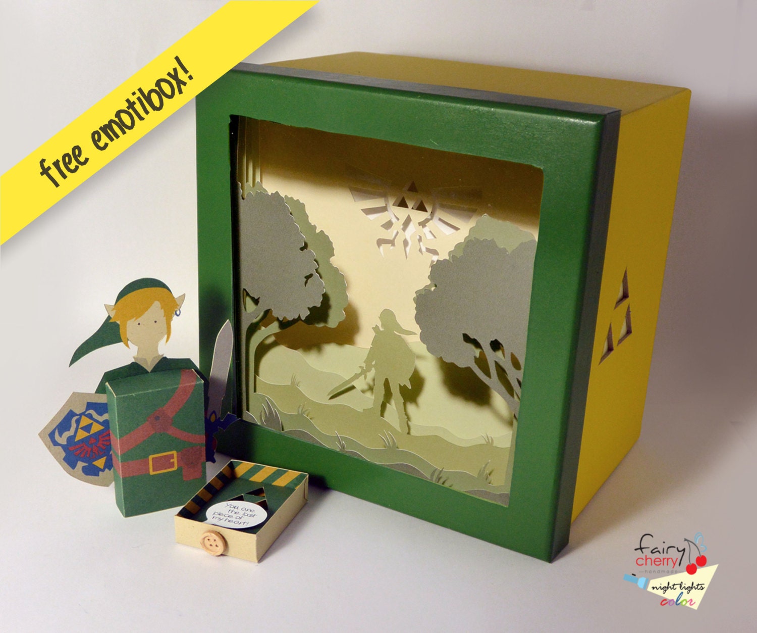 Zelda shadow box with light Special night light by FairyCherry