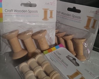 Wooden Spools, cotton spools - craft supplies.