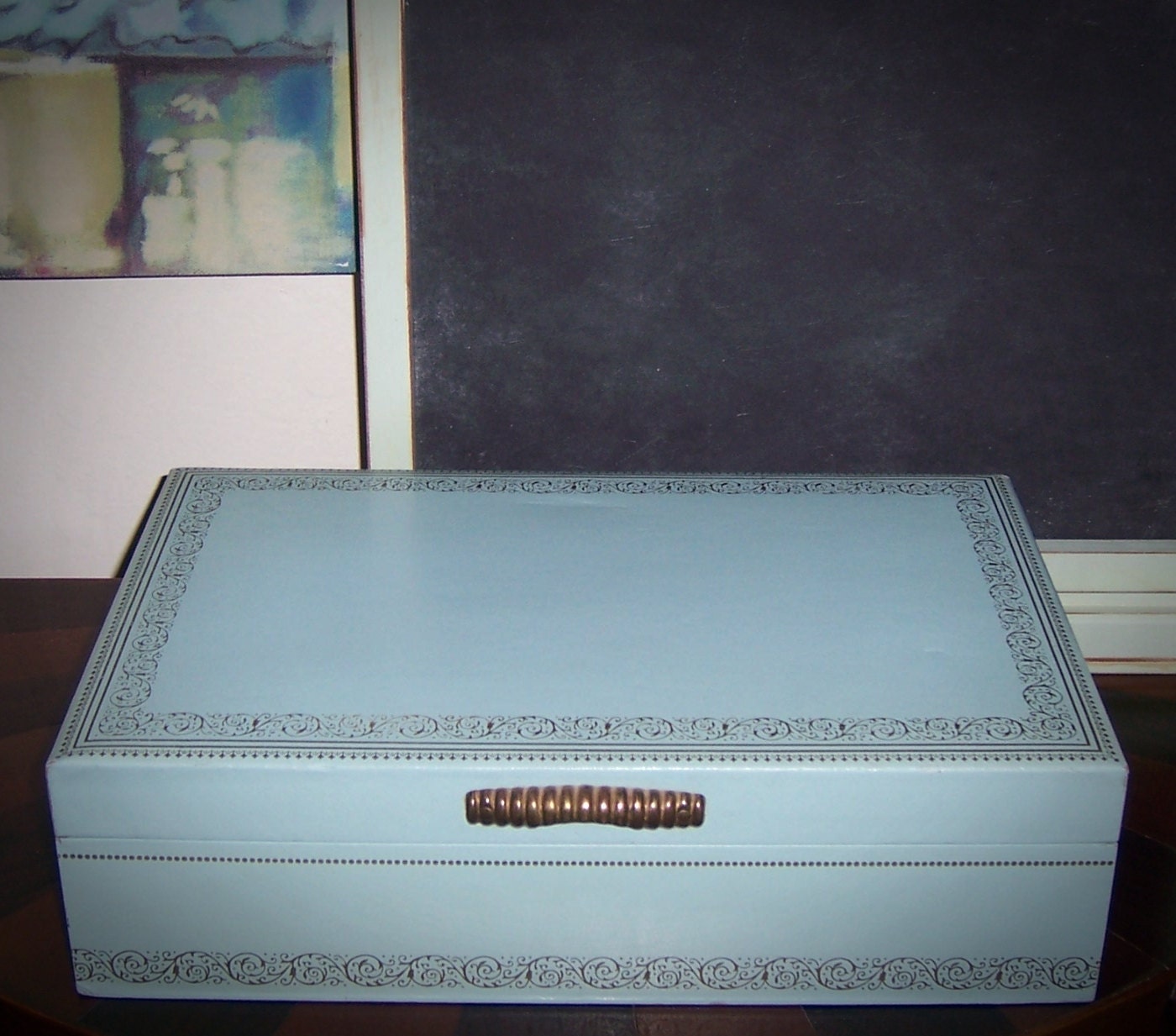 Vintage Blue Jewelry Box Haute Juice
