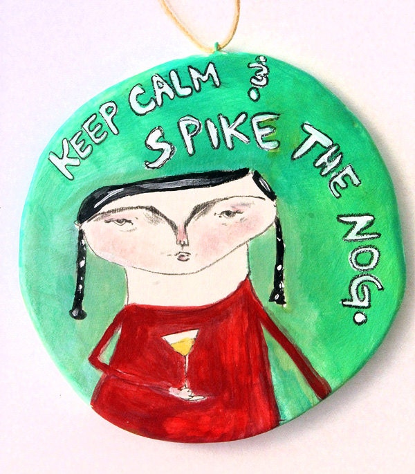 Christmas Tree ornament, handmade, one of a kind, quirky, funny, gift, egg nog, cocktails, martini, cute, ornament, decoration, holiday, fun