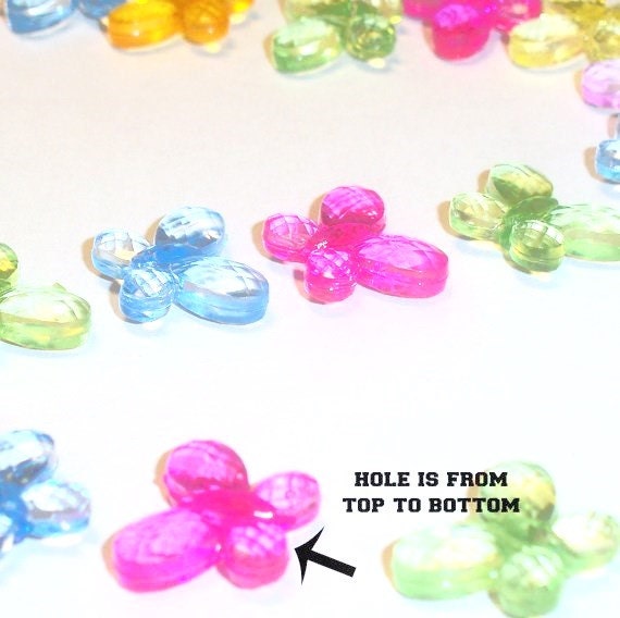 25 Transparent acrylic butterfly beads beautiful by beadstobows