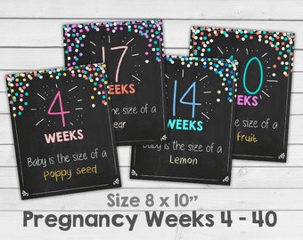Pregnancy weeks Pregnancy chalkboard week by week Pregnancy gift Weekly countdown Photo prop PRINTABLE DIGITAL Instant download 8 x 10" JPG