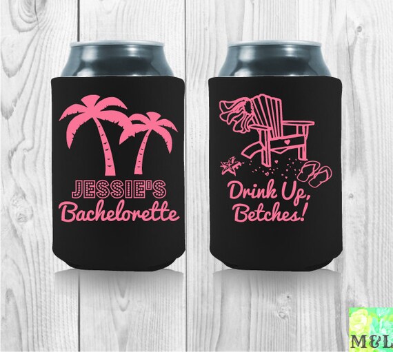 Beach Themed Bachelorette Koozies by MintandLemon on Etsy