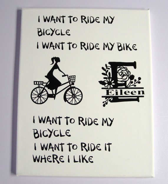 Want to Ride My Bicycle lyrics by Queen Personalized Monogram Girl ...