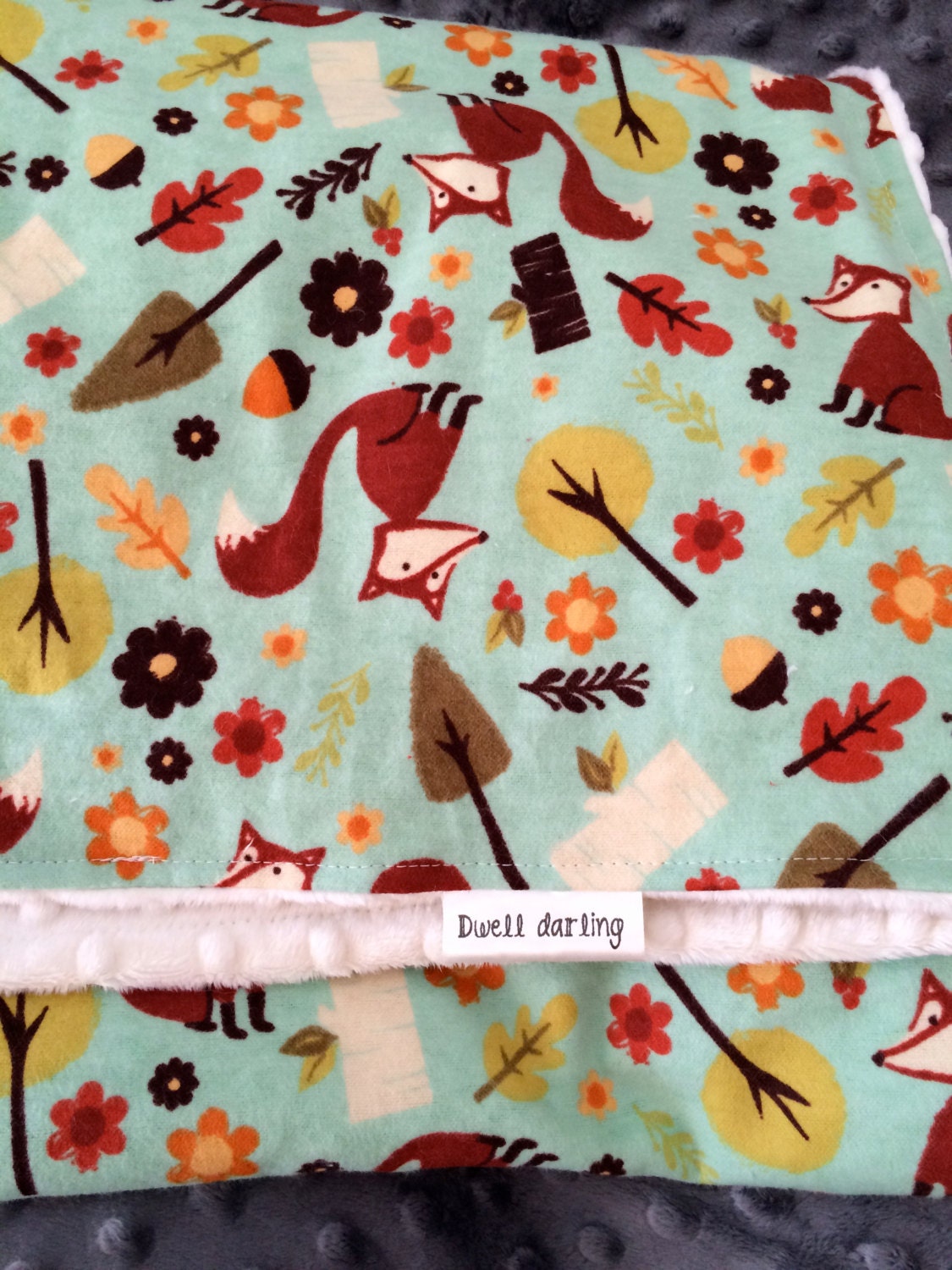 SALE Woodland Forest Animal Baby Blanket Flannel Baby