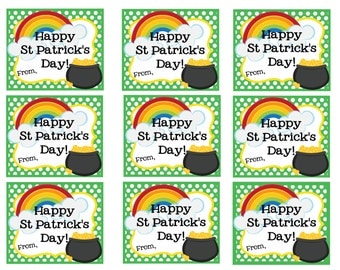 St. Patrick's Day Printable Tag Teacher Gift Tags Hand