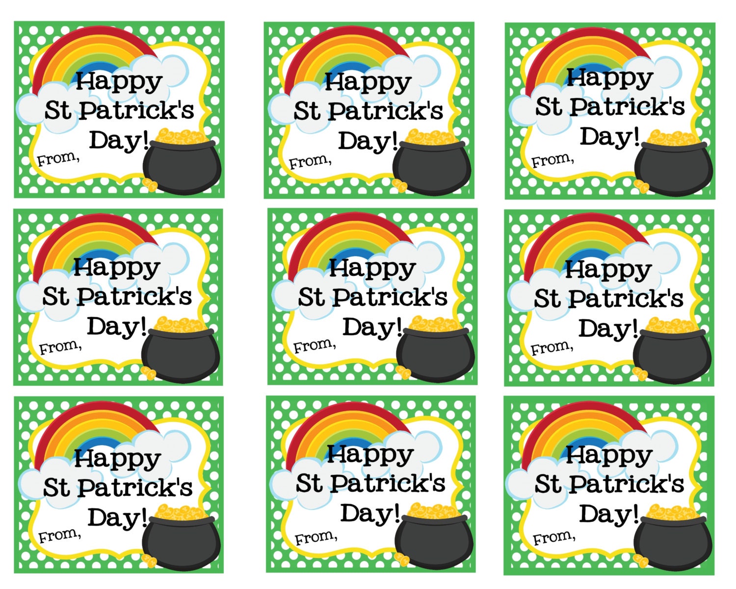 Printable St Patrick s Day Tags Happy St Patrick s