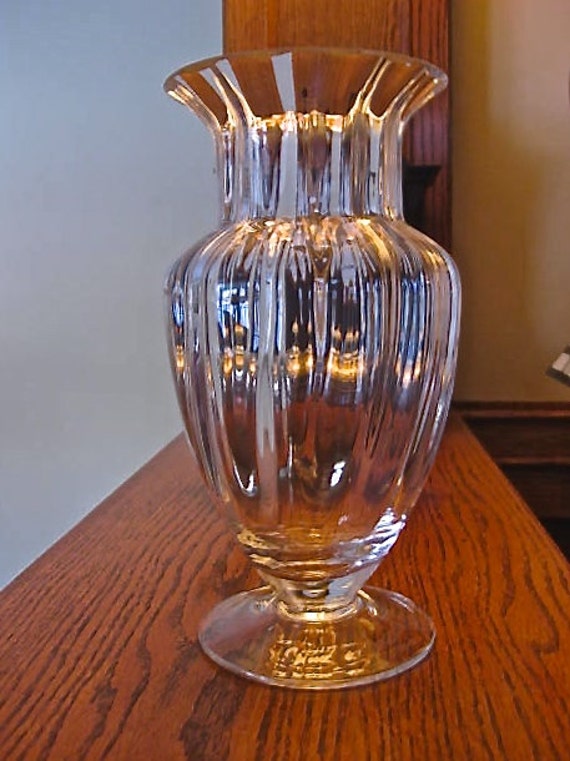 Vintage Fluted Pink Tinted Glass Vase by attic41 on Etsy